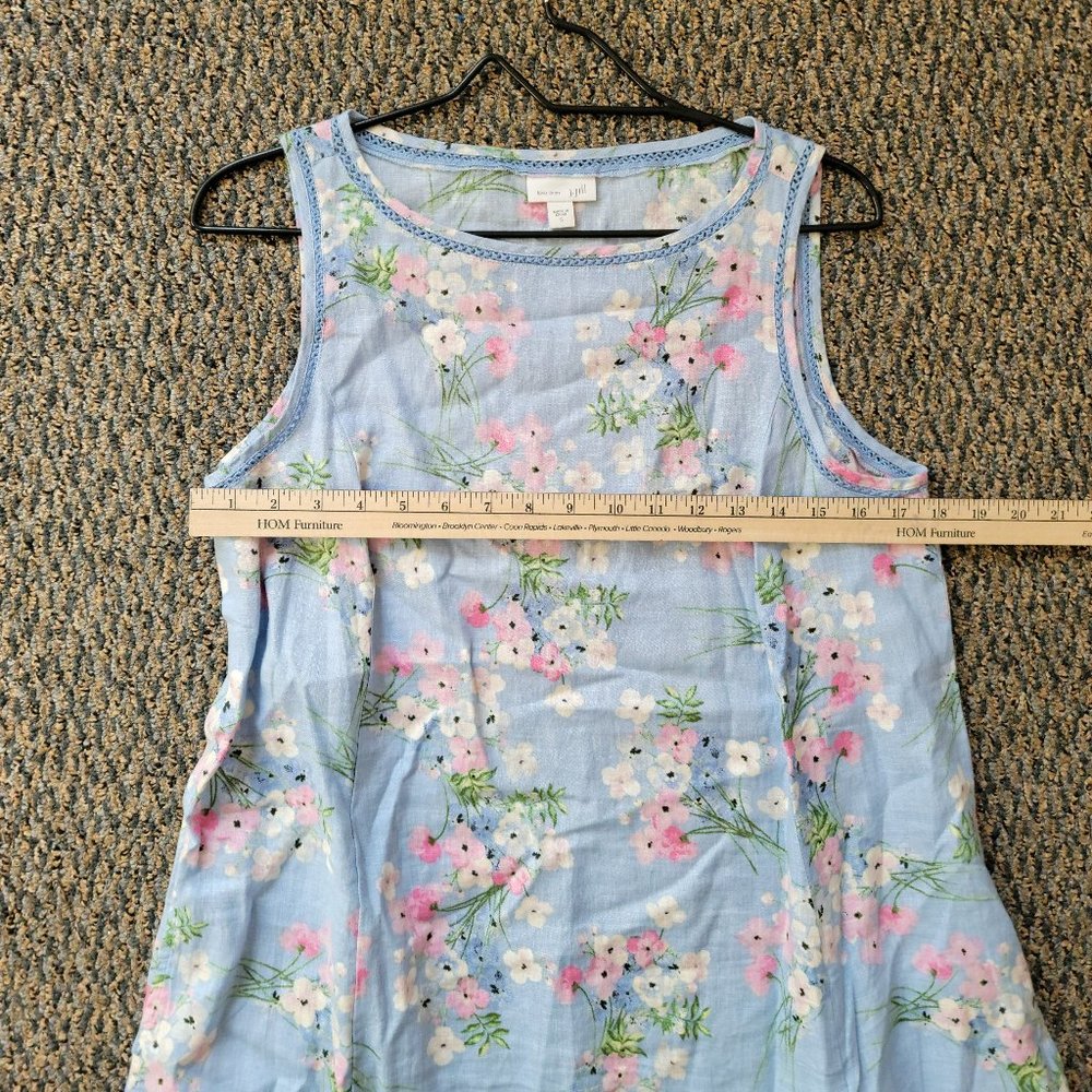 Gorgeous J. Jill Baby Blue Pink Floral Linen Dress Size Small - Picture 11 of 16